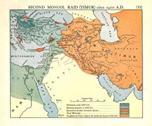 Colonel Sir Tatton Benvenuto Mark Sykes Collection: Second Mongol Raid (Timur), circa 1450 A. D. c1915. Creator: Emery Walker Ltd