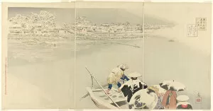 Adversity Gallery: Second Month: Matsuchi Hill in Snow at Dusk (Kisaragi, Matsuchiyama yuki no tasogare), fro... 1896