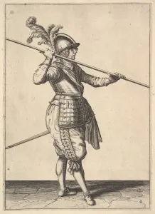 Gheyn Jacques De Ii Prints: The second movement for bringing the pike on to the shoulder and holding it horizontally