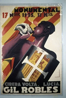 Second Republic (1931-1939), poster of the electoral campaign advertising a rally