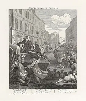William 1697 1764 Prints: Second stage of cruelty. Series The four stages of cruelty