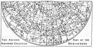 Northern Hemisphere Prints: Second part of the star chart of the Northern Celestial Hemisphere showing constellations
