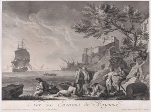 Joseph Vernet Prints: Second View of the Surroundings of Bayonne, ca. 1750-85. Creator: Jean Jacques Le Veau