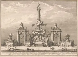 Pier Paolo Posi Prints: The Seconda Macchina for the Chinea of 1752: The Banquet of the Gods in Villa Carl Amalia