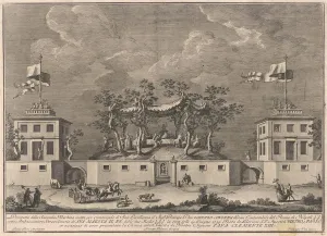Tribute Prints: The Seconda Macchina for the Chinea of 1759: A Deliziosa'with a Bacchanal