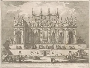 Tribute Prints: The Seconda Macchina for the Chinea of 1764: A Magnificent Gallery Illuminated at Night