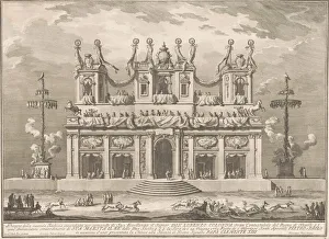 Tribute Prints: The Seconda Macchina for the Chinea of 1765: A Decorated Building with Cockaigne Poles
