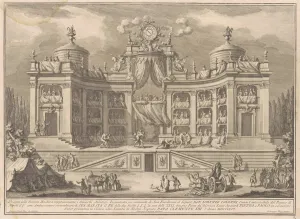 Wrestlers Prints: The Seconda Macchina for the Chinea of 1766: A Theater for Athletic Games, 1766