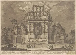Folly Prints: The Seconda Macchina for the Chinea of 1771: A Pleasure Palace Dedicated to Bacchus, 1771
