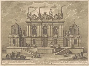Tribute Prints: The Seconda Macchina for the Chinea of 1775: A Bull-fight, 1775. Creator: Giuseppe Vasi