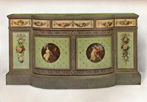 Kauffmann Prints: Secretaire commode, c1785 Artist: George Brookshaw