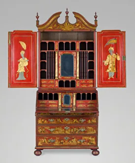 Linen Press Gallery: Secretary Cabinet, England, c. 1735. Creator: Giles Grendey