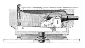 Mechanism Prints: Section of Captain Scott's turret gun-carriage in the Glatton, 1871. Creator: Unknown