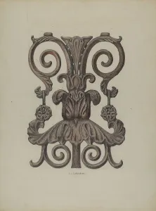 Section Prints: Section of Cast Iron Balcony, c. 1937. Creator: Austin L. Davison