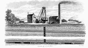 Engine House Prints: Section of a Coal Mine, 1860. Artist: Thomas Dick
