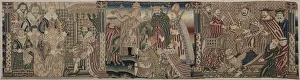 Wool And Silk Prints: Section of an Embroidered Frieze: Ahasuerus and Esther