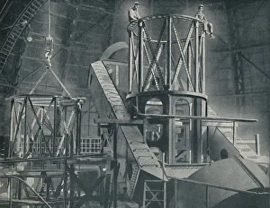 Section By Section Mounts The Huge Steel Framework of the Hookers Cylinder, c1935