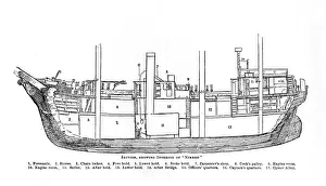 Nimrod Prints: Section, Showing Interior of Nimrod. 1909