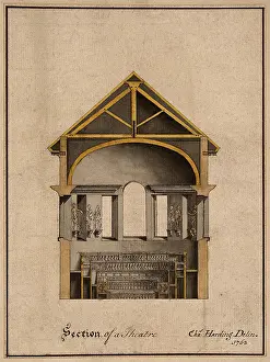 Section Prints: Section of a Theatre, 1762. Creator: Charles Harding