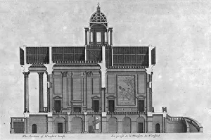Belvedere Collection: The Section of Wansted House, 18th century. Creator: Unknown