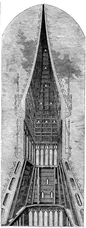 Section Prints: Sectional View of the Clock Tower, 1858. Creator: Unknown