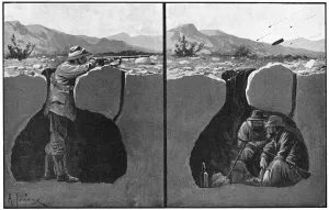 Afrikaner Collection: Sectional view of a typical Boer entrenchment, Boer War, c1900
