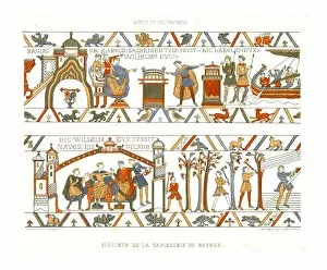 Sections of the Bayeux Tapestry. Creator: Adolphe Maugendre