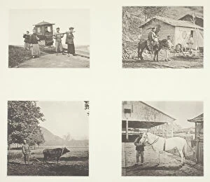 J Thompson Collection: The Sedan; A Military Officer; The Plough; A North China Pony, c. 1868