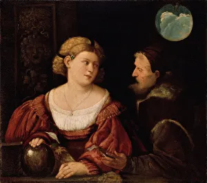 Seduction (Old Man and a Young Woman), 1515-1516. Artist: Cariani, Giovanni (ca. 1485-1547)
