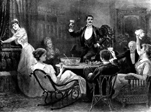 Toasting Prints: Seeing the New Year in, 1898. Creator: Unknown