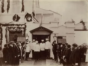 Yenisey Siberia Russia Prints: Seeing off Tsesarevich Nicholas Alexandrovich from the city of Kansk