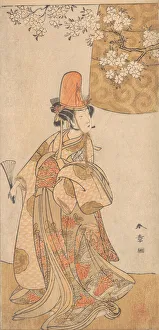 Segawa Tomisaburo in the Role of Musume Dojoji in Hanagatami Kazaori Eboshi, February 1774. Creator: Shunsho. Segawa Tomisaburo in the Role of Musume Dojoji in Hanagatami Kazaori Eboshi, February 1774. Creator: Shunsho