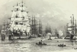 Fritz Stoltenberg Prints: Segelschiff-Hafen, 1893. Creator: Fritz Stoltenberg