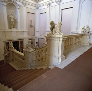 Segovia Riofrio Palacio De Riofrio , Interior Detalle De LA Escalera Principal Segovia Riofrio Palacio De Riofrio , Interior Detalle De LA Escalera Principal