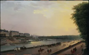 Tuileries Prints: The Seine in La Grenouillere, view taken from waterfront terrace at Tuileries