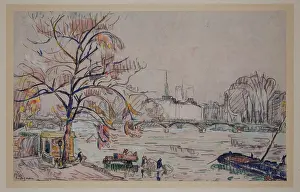 Crayon Prints: The Seine, between late 19th and early 20th century. Creator: Paul Signac