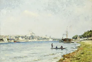 Lepine Stanislas Victor Edouard Prints: The Seine, in Passy, c1880. Creator: Stanislas Lepine