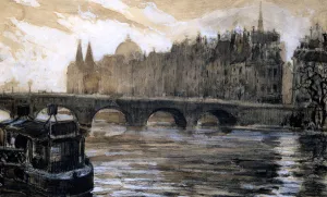 Seine River in Paris, 20th Century. Artist: Paul Ambroise Valery Seine River in Paris, 20th Century. Artist: Paul Ambroise Valery