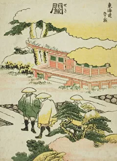 Woodcutcolour Woodblock Print Gallery: Seki, from the series 'Fifty-three Stations of the Tokaido (Tokaido gojusan tsugi)
