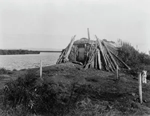 Logs Prints: On the Selawik River, c1929. Creator: Edward Sheriff Curtis