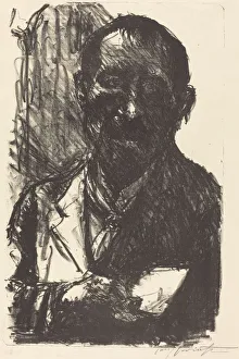Lithograph In Black Prints: Selbstbildnis 1919 (Self-Portrait 1919), 1919. Creator: Lovis Corinth