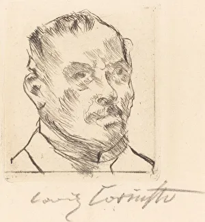 Drypoint In Black On Laid Paper Prints: Selbstbildnis - Kopf (Self-Portrait - Head), 1916 Creator: Lovis Corinth