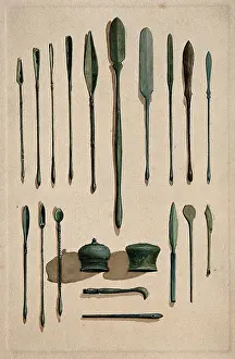 A selection of ancient Roman surgical instruments, 1850-1910. Creator: Unknown