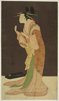 A Selection of Beauty from the Pleasure Quarters (Seiro bisen awase): Misayama... c. 1796. Creator: Hosoda Eishi