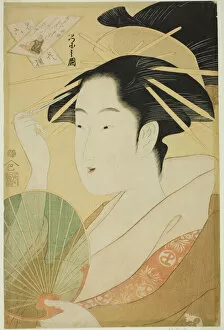 Eishi Chobunsai Collection: A Selection of Six Flowers - A Parody Rokkasen (Yatsushi rokkasen): Bishop Henjo, c. 1798