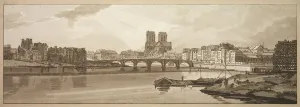 A Selection of Twenty of the Most Picturesque Views in Paris: View of Pont de la Tournelle