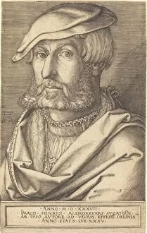 Goldsmith Collection: Self-Portrait, 1537. Creator: Heinrich Aldegrever