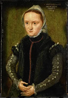 Hemessen Prints: Self-Portrait, 1548. Artist: Hemessen, Catharina, van (1527 / 28-after 1580)