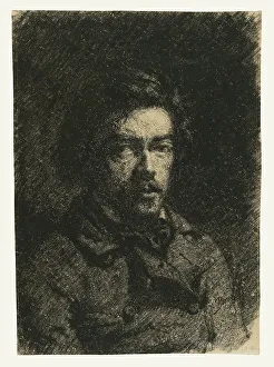 Cravat Prints: Self-Portrait, 1846-1847. Creator: Francois Bonvin