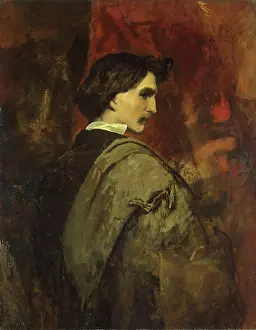 Neoclassical Prints: Self-Portrait, 1856. Creator: Anselm Friedrich Feuerbach